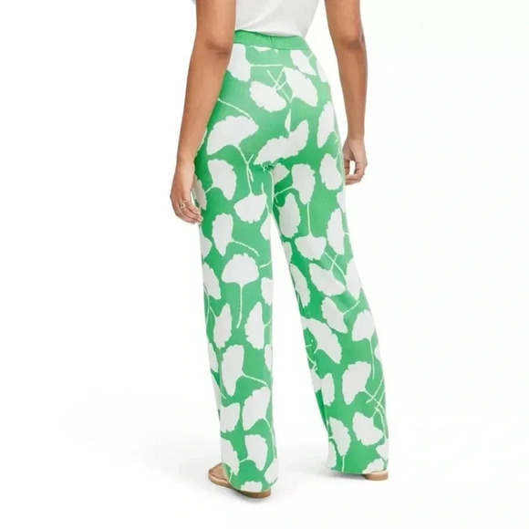 Diane Von Furstenberg Women’s Standard Fit Full Flare Pants Green Size Small NWT - Picture 8 of 8